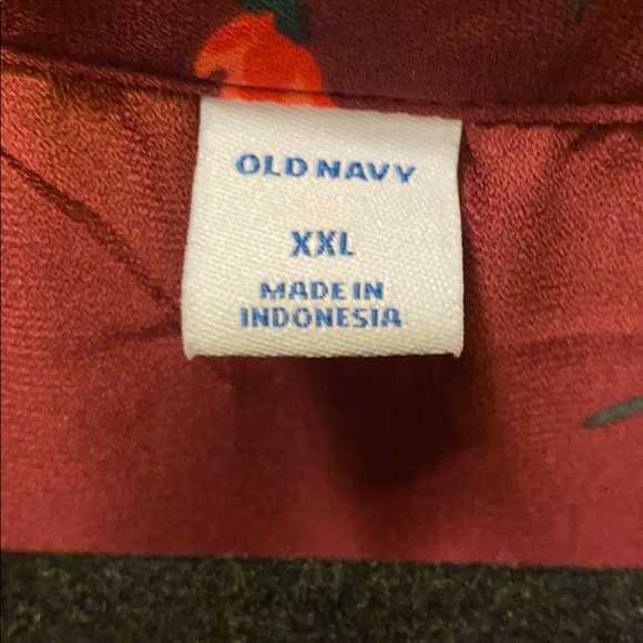 Old Navy Floral-Print Georgette Swing Dress, Maroon - Picture 5 of 9